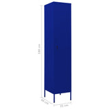 NNEVL Locker Cabinet Navy Blue 35x46x180 cm Steel