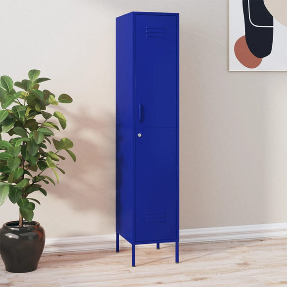NNEVL Locker Cabinet Navy Blue 35x46x180 cm Steel