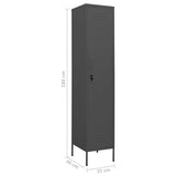 NNEVL Locker Cabinet Anthracite 35x46x180 cm Steel