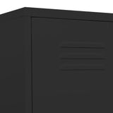 NNEVL Locker Cabinet Black 35x46x180 cm Steel