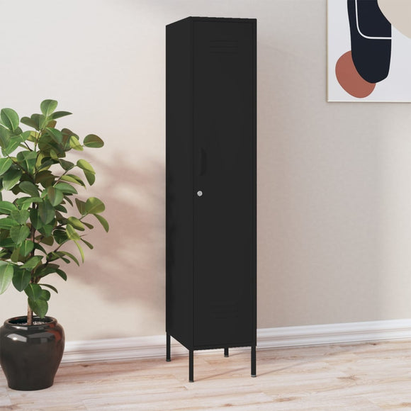 NNEVL Locker Cabinet Black 35x46x180 cm Steel