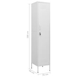 NNEVL Locker Cabinet White 35x46x180 cm Steel