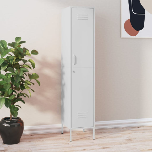 NNEVL Locker Cabinet White 35x46x180 cm Steel