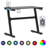 NNEVL Gaming Desk LED with Z Shape Legs Black 90x60x75 cm