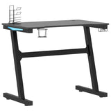 NNEVL Gaming Desk LED with Z Shape Legs Black 90x60x75 cm