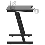 NNEVL Gaming Desk LED with Z Shape Legs Black 90x60x75 cm