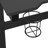 NNEVL Gaming Desk LED with Z Shape Legs Black 90x60x75 cm