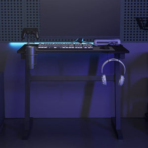 NNEVL Gaming Desk LED with Z Shape Legs Black 90x60x75 cm