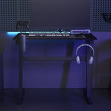 NNEVL Gaming Desk LED with Z Shape Legs Black 90x60x75 cm