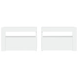 NNEVL Bedside Cabinets 2 pcs with LEDs White 60x35x40 cm