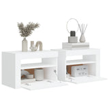 NNEVL Bedside Cabinets 2 pcs with LEDs White 60x35x40 cm