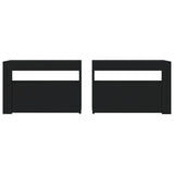NNEVL Bedside Cabinets 2 pcs with LEDs Black 60x35x40 cm