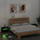 NNEVL Bedside Cabinets 2 pcs with LEDs Black 60x35x40 cm