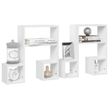 NNEVL Wall Shelves 2 pcs High Gloss White 50x15x50 cm Engineered Wood