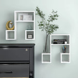 NNEVL Wall Shelves 2 pcs High Gloss White 50x15x50 cm Engineered Wood