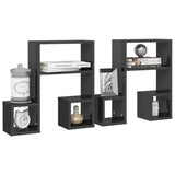 NNEVL Wall Shelves 2 pcs High Gloss Grey 50x15x50 cm Engineered Wood