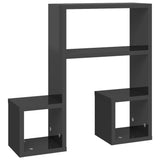 NNEVL Wall Shelves 2 pcs High Gloss Grey 50x15x50 cm Engineered Wood