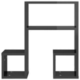 NNEVL Wall Shelves 2 pcs High Gloss Grey 50x15x50 cm Engineered Wood
