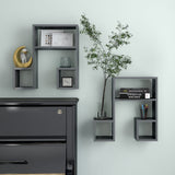 NNEVL Wall Shelves 2 pcs High Gloss Grey 50x15x50 cm Engineered Wood