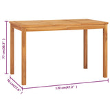 NNEVL Garden Dining Table 120x70x77 cm Solid Teak Wood