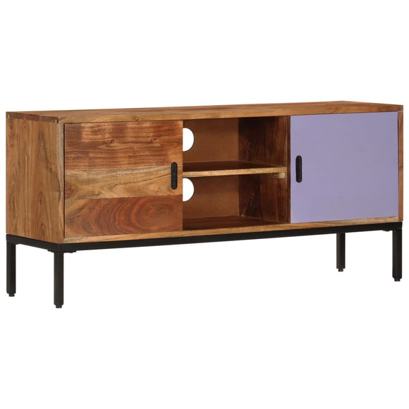 NNEVL TV Cabinet Honey Brown and Grey 110x30x50 cm Solid Wood Acacia