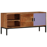 NNEVL TV Cabinet Honey Brown and Grey 110x30x50 cm Solid Wood Acacia