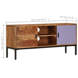 NNEVL TV Cabinet Honey Brown and Grey 110x30x50 cm Solid Wood Acacia