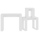 NNEVL Nesting Tables 3 pcs White Engineered Wood
