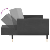 NNEVL 2-Seater Sofa Bed with Two Pillows Dark Grey Velvet