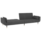 NNEVL 2-Seater Sofa Bed with Two Pillows Dark Grey Velvet