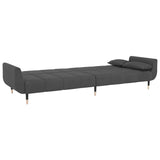NNEVL 2-Seater Sofa Bed with Two Pillows Dark Grey Velvet