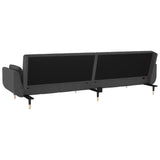 NNEVL 2-Seater Sofa Bed with Two Pillows Dark Grey Velvet