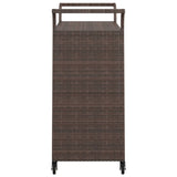 NNEVL Bar Cart with Drawer Brown 100x45x97 cm Poly Rattan