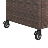 NNEVL Bar Cart with Drawer Brown 100x45x97 cm Poly Rattan