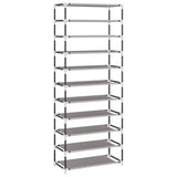 NNEVL Shoe Cabinet Grey 60x30x166 cm Fabric