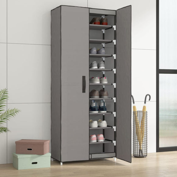 NNEVL Shoe Cabinet Grey 60x30x166 cm Fabric