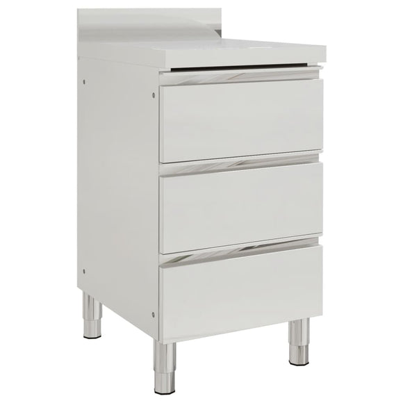 NNEVL Commercial Kitchen Cabinet with 3 Drawers Stainless Steel