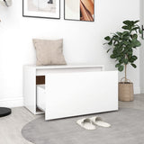 NNEVL Hall Bench 80x40x45 cm White Engineered Wood