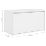 NNEVL Hall Bench 80x40x45 cm White Engineered Wood