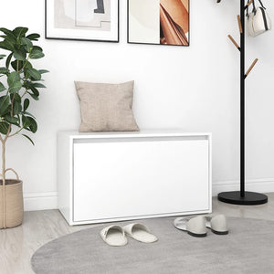 NNEVL Hall Bench 80x40x45 cm White Engineered Wood
