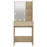 NNEVL Dressing Table with LED Sonoma Oak 60x40x140 cm