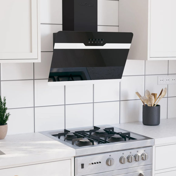 NNEVL Wall Range Hood 60 cm Steel and Tempered Glass Black