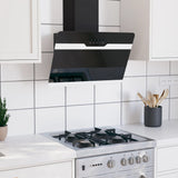 NNEVL Wall Range Hood 60 cm Steel and Tempered Glass Black