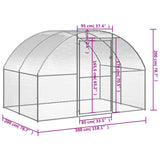 NNEVL Outdoor Chicken Coop 3x2x2 m Galvanised Steel