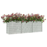 NNEVL Garden Raised Bed 240x40x77 cm Galvanized Steel Silver