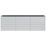 NNEVL Garden Raised Bed 240x40x77 cm Galvanized Steel Silver