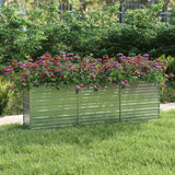 NNEVL Garden Raised Bed 240x40x77 cm Galvanized Steel Silver