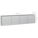 NNEVL Garden Raised Bed 320x40x77 cm Galvanized Steel Silver