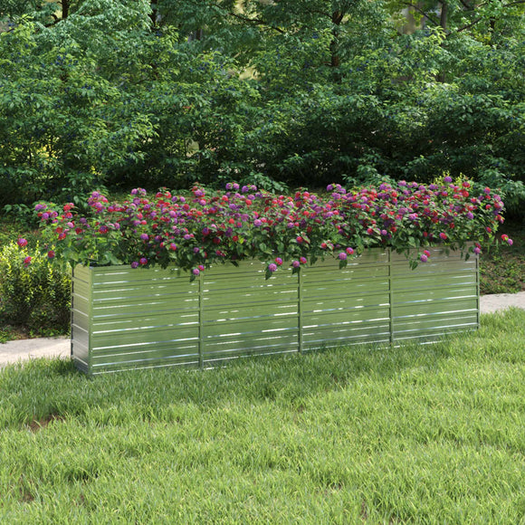 NNEVL Garden Raised Bed 320x40x77 cm Galvanized Steel Silver