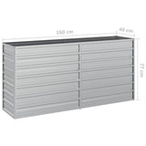 NNEVL Garden Raised Bed 160x40x77 cm Galvanized Steel Silver